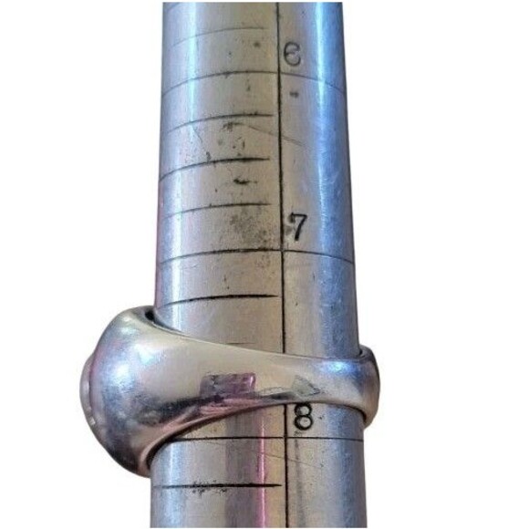 925 Sterling Silver 2-Tone Ring Large Faceted Smoky Topaz Gold Plated hearts 8 - Picture 10 of 14